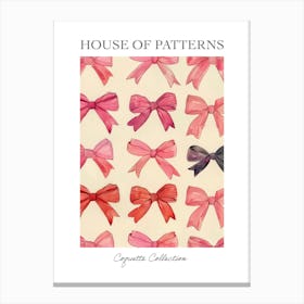 Cherry Bows Collection 1 Pattern Poster Canvas Print