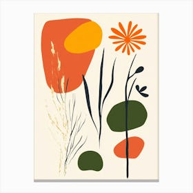 Flowers And Grasses Canvas Print