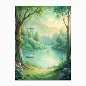 Swing In The Forest Canvas Print