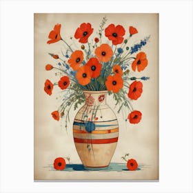 Poppies In A Vase Canvas Print