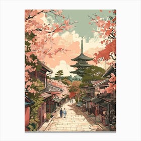 Nara Japan 7 Retro Illustration Canvas Print