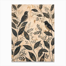 Birds On A Branch 4 Canvas Print