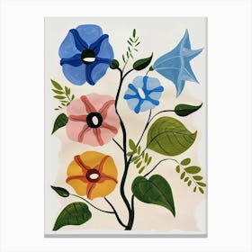 Painted Florals Morning Glory 1 Canvas Print