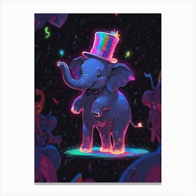 Elephant In A Hat Canvas Print