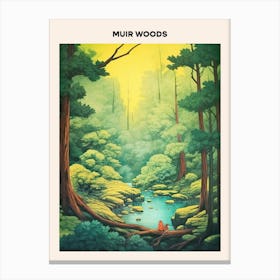 Muir Woods Midcentury Travel Poster Canvas Print