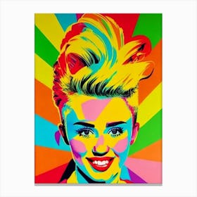 Miley Cyrus Colourful Pop Movies Art Movies Canvas Print