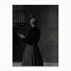 Woman In A Cage Canvas Print