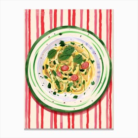 A Plate Of Antipasto, Top View Food Illustration 4 Canvas Print