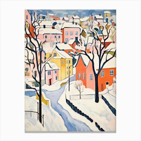 Winter Snow Oslo   Norway Snow Illustration 1 Canvas Print