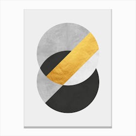 Collage with gold and black 1 Canvas Print