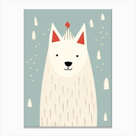 Little Arctic Wolf 3 Wearing A Crown Canvas Print