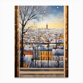 Winter Cityscape Stockholm Sweden 2 Canvas Print