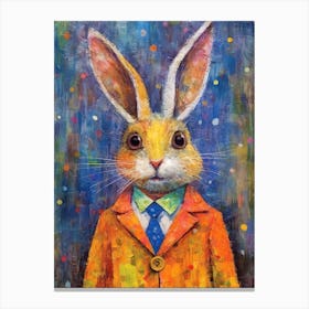 Fashionable Rabbit In A Suit Canvas Print
