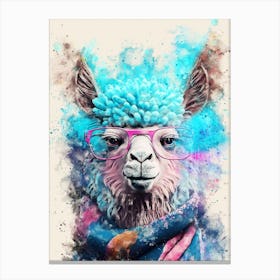 Llama With Glasses Canvas Print