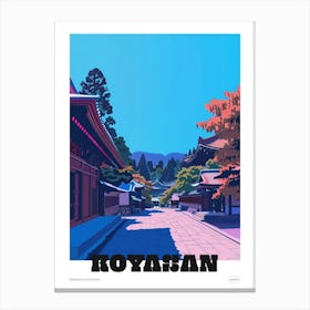 Koyasan Japan 2 Colourful Travel Poster Canvas Print