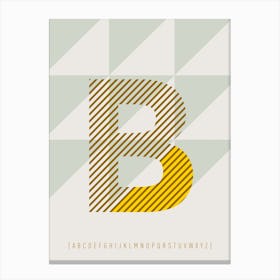 B Typeface Alphabet Canvas Print