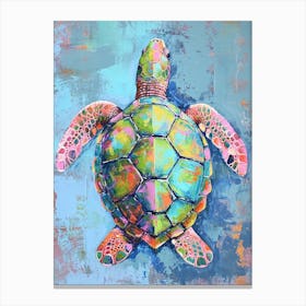 Pastel Rainbow Sea Turtle 1 Canvas Print