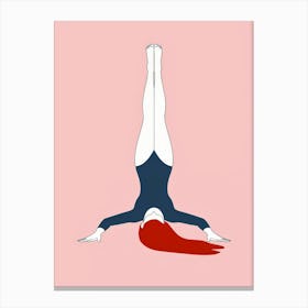 Woman Doing A Handstand Canvas Print