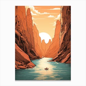 The Narrows Usa Vintage Travel Illustration Canvas Print