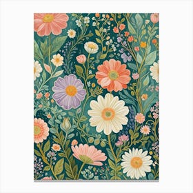 Floral Midnight Dream Canvas Print