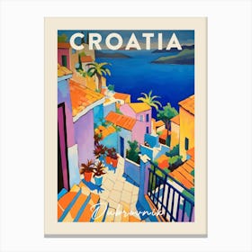 Dubrovnik Croatia 2 Fauvist Painting  Travel Poster Canvas Print