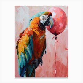 Cute Parrot With Balloon Canvas Print