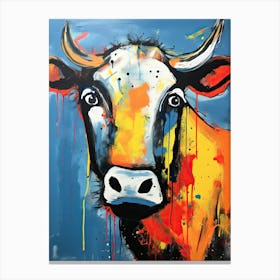 Colored cow Canvas Print