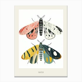 Colourful Insect Illustration Moth 32 Poster Canvas Print