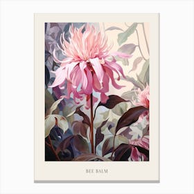 Floral Illustration Bee Balm 2 Poster Canvas Print