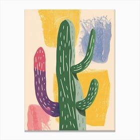 Rat Tail Cactus Minimalist Abstract Illustration 5 Canvas Print