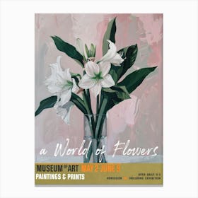 A World Of Flowers, Van Gogh Exhibition Amaryllis 3 Canvas Print