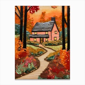 Pink Cottage Canvas Print