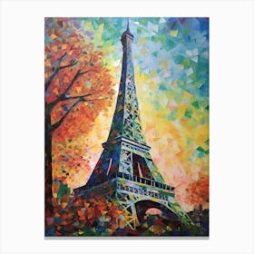 Eiffel Tower Paris France David Hockney Style 14 Canvas Print