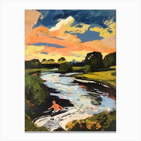 Wild Swimming At River Stou Dorset 4 Canvas Print