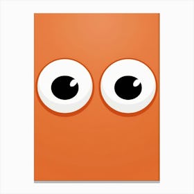 Orange Face With Big Eyes Canvas Print