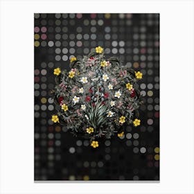 Vintage Persian Lily Flower Wreath on Dot Bokeh Pattern n.0071 Canvas Print