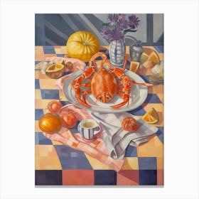 King Crab Still Life Painting Canvas Print