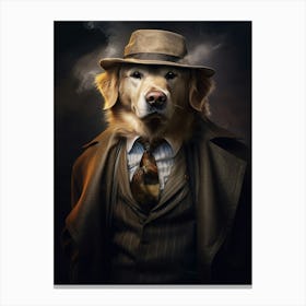 Gangster Dog Golden Retriever 2 Canvas Print
