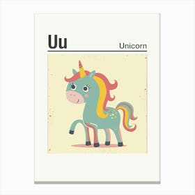 Animals Alphabet Unicorn 2 Canvas Print