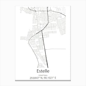 Estelle,United States Minimalist Map 1 Canvas Print