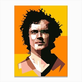 Retro Franz Beckenbauer Super Soccer Canvas Print