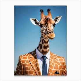 Giraffe In A Suit (29) 1 Canvas Print