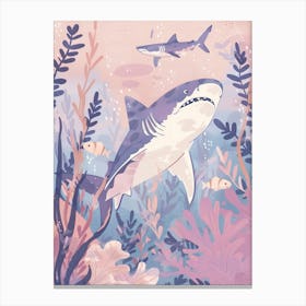 Purple Tiger Shark Illustration 3 Canvas Print