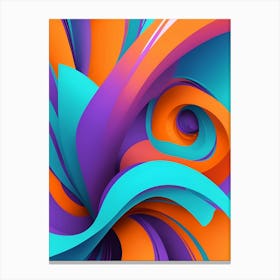 Abstract Colorful Waves Vertical Composition 41 Canvas Print