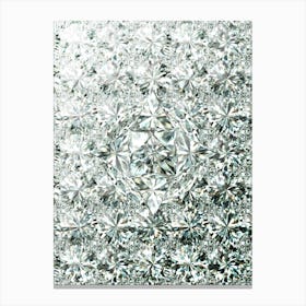 Jewel White Diamond Pattern Array with Center Motif n.0008 Canvas Print