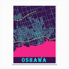 Oshawa Map Poster Canvas Print