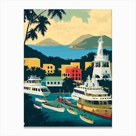 Port Of St Thomas United States Virgin Islands Vintage Poster harbour Canvas Print