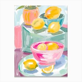 Lemon Bowl Print Canvas Print