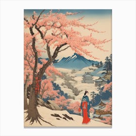 Mount Yoshino, Japan Vintage Travel Art 2 Canvas Print
