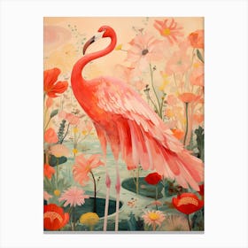Greater Flamingo 2 Detailed Bird Painting Canvas Print